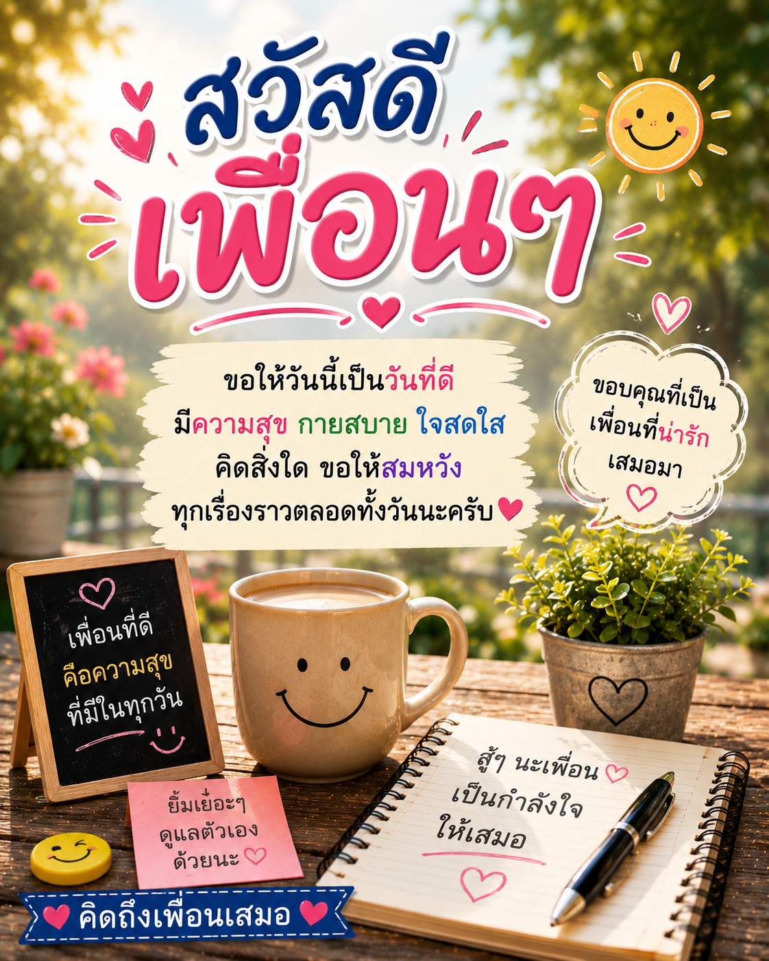 มาดาวน์โหลดภาพสวัสดีในแต่ละวัน เอาไว้ส่งทักทายเพื่อนๆกันได้นะ